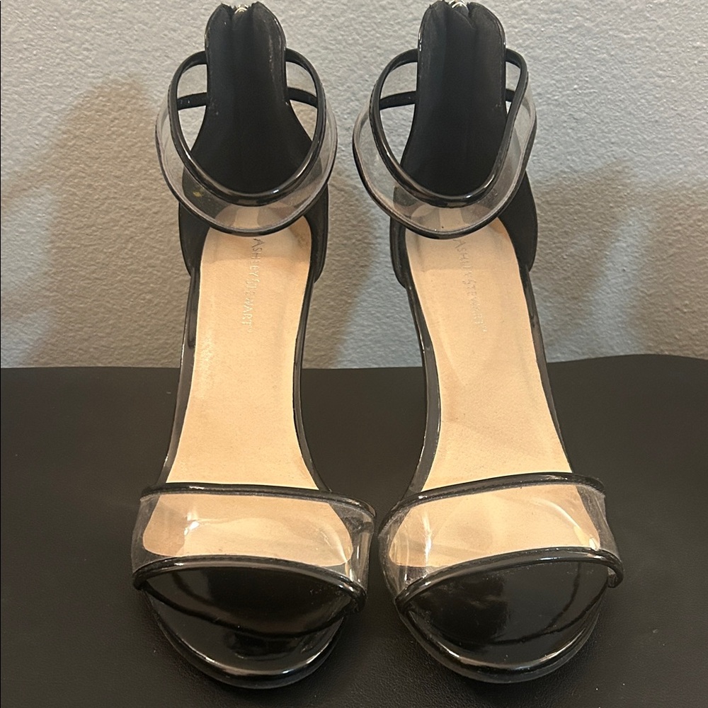 Ashley Stewart Black and Clear Heels